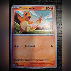 Pokemon Charmander Card - Orange, Yellow, Red